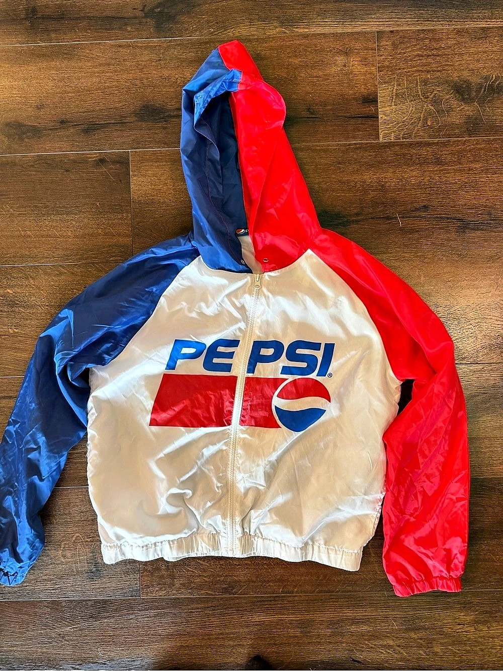 Pepsi Color Block Windbreaker Size Large